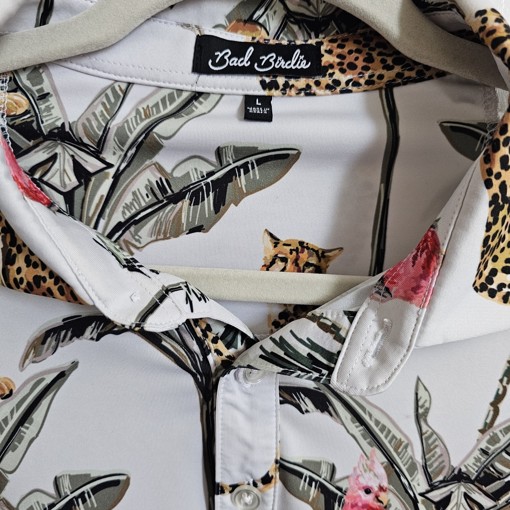 Tropical Print Golf Polo - Picture 2 of 3